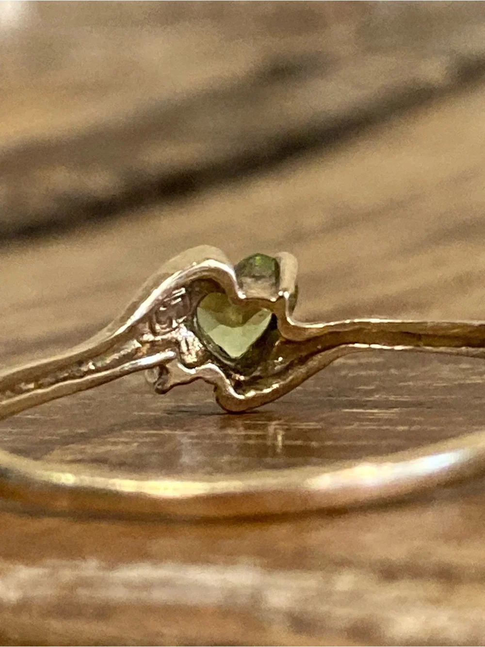 10K Gold Green Gem Heart and Blue Accent Gem - Size 11.25 - R.L. Griffith & Sons - Picture 10 of 14
